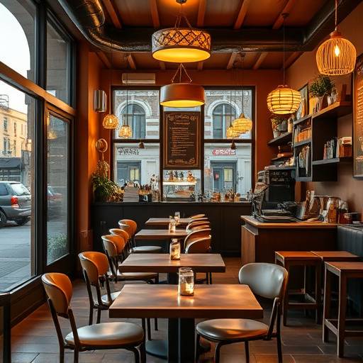 Interior acogedor del café