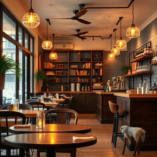 Interior acogedor del café